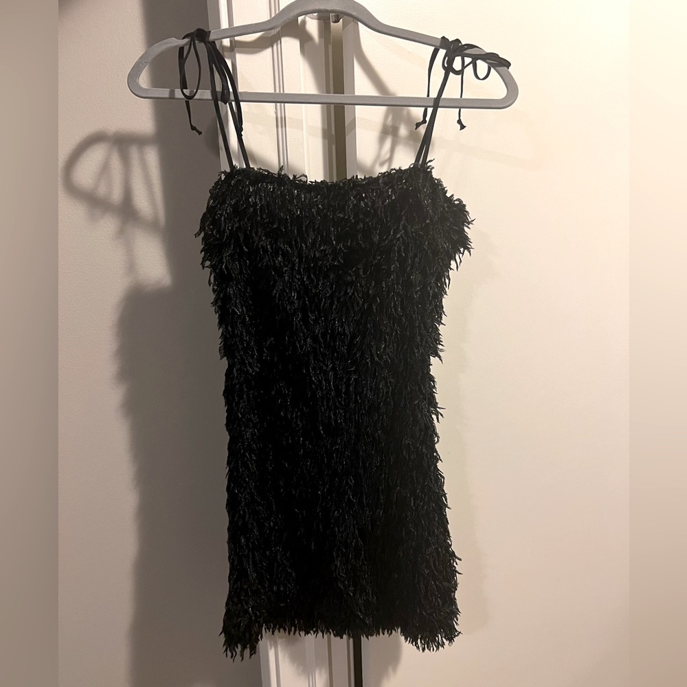 Fluff Mini Dress with Adjustable Straps